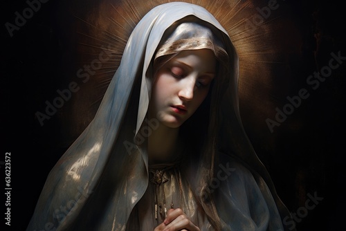 Portrait of the Blessed Mother Mary. photo