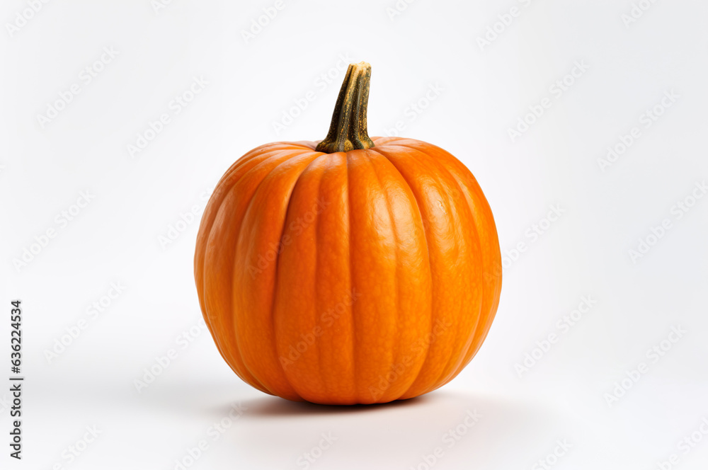 AI generated image of perfect pumpkin in studio over white AI generated image of perfect pumpkin in studio over white