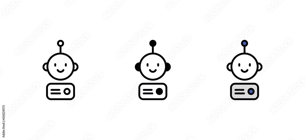 Robot icon design with white background stock illustration Robot icon design with white background stock illustration