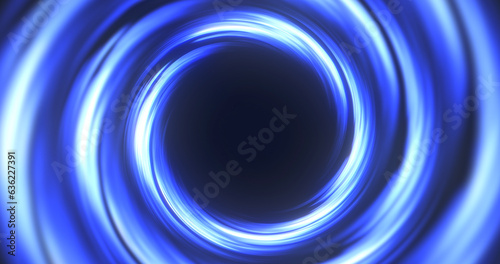 Abstract energy tunnel in space  energy hole  vortex energy flow. Black hole in space  glow portal  circle rotation