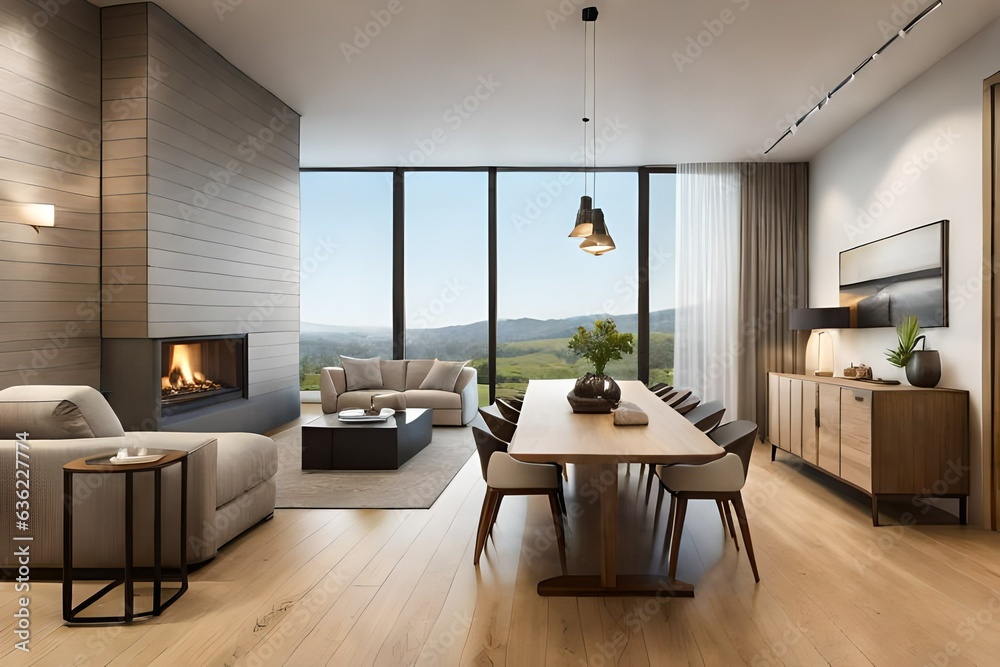 Fototapeta premium cozy warm home interior of a chic country house 