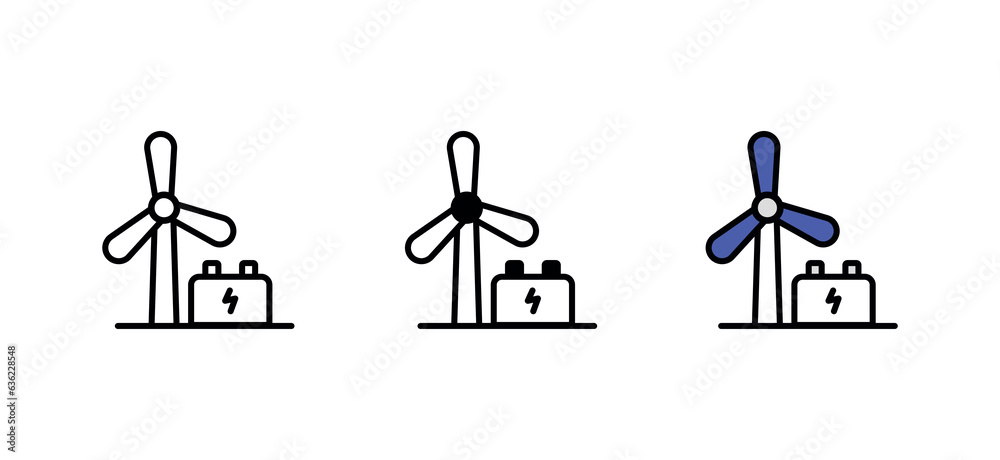Wind Energy icon design with white background stock illustration Wind Energy icon design with white background stock illustration