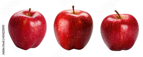 Fresh red delicious apple as package design element, isolated on transparent
