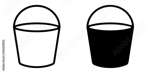 ofvs450 OutlineFilledVectorSign ofvs - bucket vector icon . pail sign . isolated transparent . black outline and filled version . AI 10 / EPS 10 / PNG . g11791
