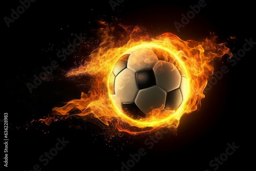 Soccer ball explosive. Generate Ai
