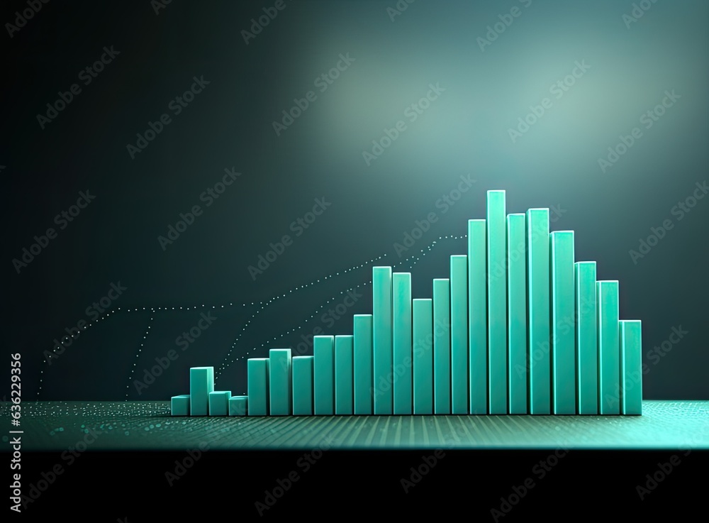 Financial background with bar chart with copy space Created with Generative AI technology.
