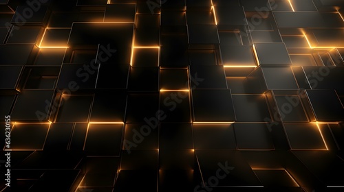 Grid Texture in Dark Gold Colors. Futuristic Background © Florian