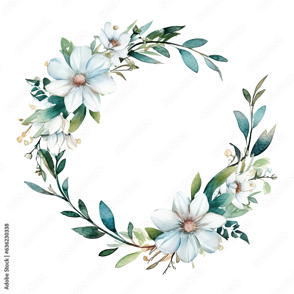 Watercolor botanical illustration on transparent background. Generative AI Watercolor botanical illustration on transparent background. Generative AI