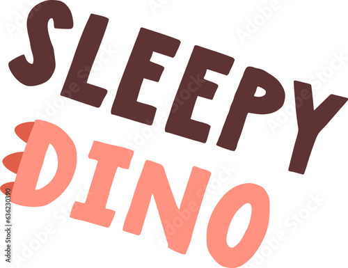 Sleepy Dino Lettering Sticker