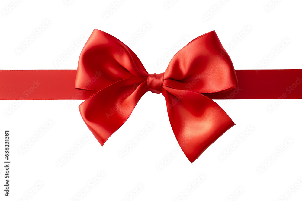 A red Christmas ribbon on a white background PNG A red Christmas ribbon on a white background PNG