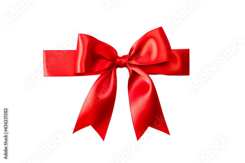 A red Christmas ribbon on a white background PNG