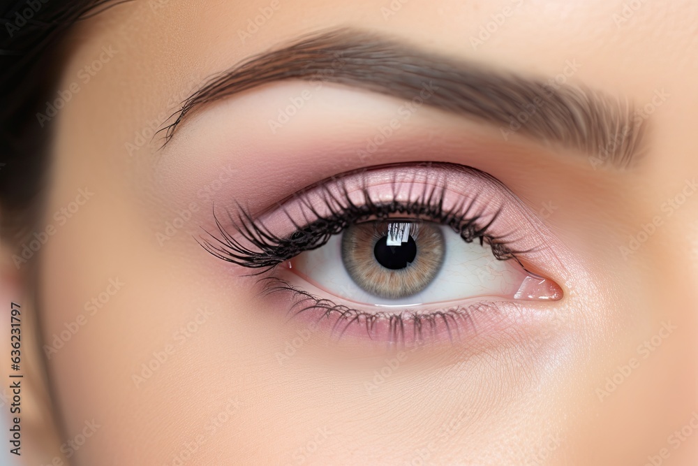 model in a white studio backdrop, skillfully applying eye lashes, eye lid, eyeliner, and mascara. Showcase the artistry of eye makeup. Generated with AI model in a white studio backdrop, skillfully applying eye lashes, eye lid, eyeliner, and mascara. Showcase the artistry of eye makeup. Generated with AI