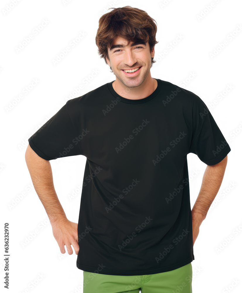 Generative ai illustration of man wearing canvas shirt Generative ai illustration of man wearing canvas shirt