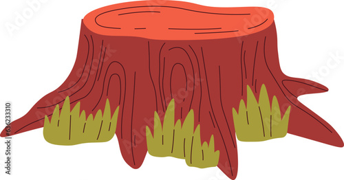 Tree Stump With Grass