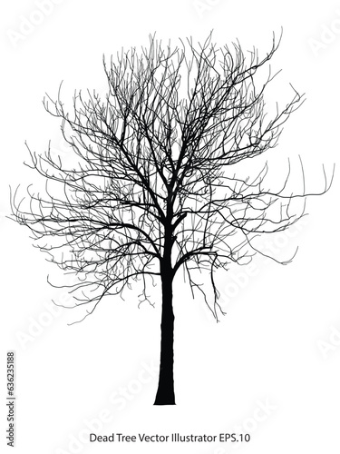Dead Tree without Leaves Vector Illustration Sketched, EPS 10.