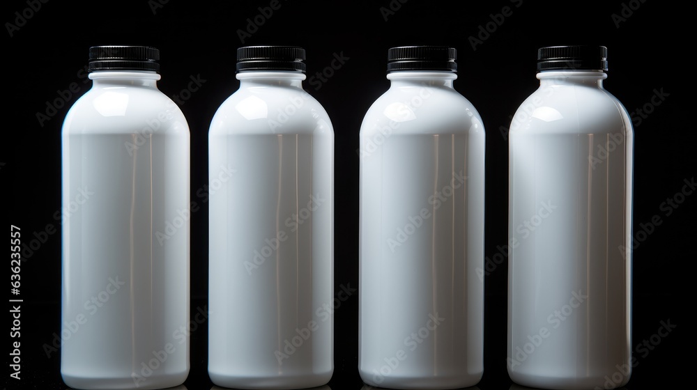 Plastic pill jars mockup created with Generative AI technology