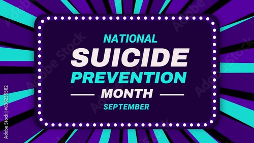 September is observed as National Suicide Prevention month, 4K Animation background photo