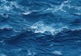 Stormy ocean water with waves and foam, top view, natural background photo texture. SEAMLESS PATTERN. SEAMLESS WALLPAPER. Created with Generative AI technology.