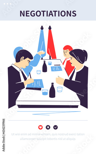 Political negotiations - colorful flat design style banner