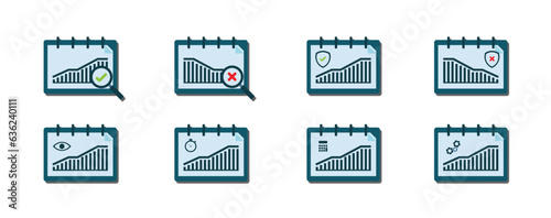 set of audit flat icon