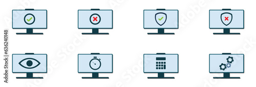 set of audit flat icon