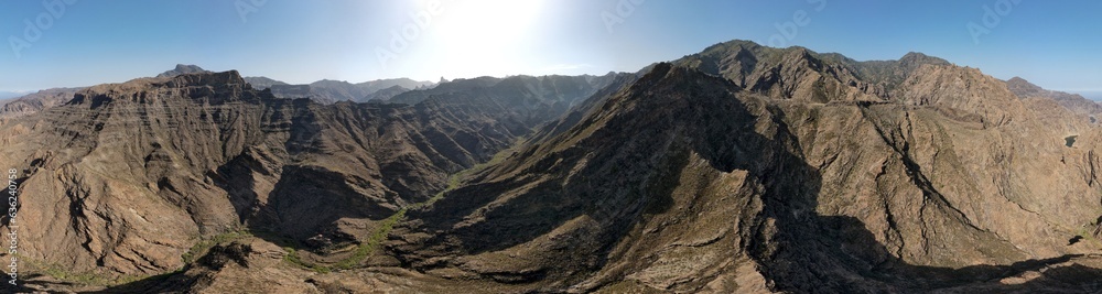 Fototapeta premium Aerial panorama in the mountains of Gran Canaria.
