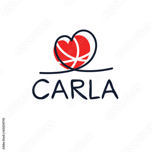 Creative (Carla) name, Vector illustration.
