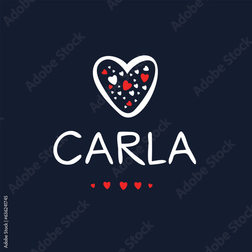 Creative (Carla) name, Vector illustration.