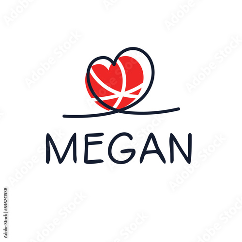 Creative (Megan) name, Vector illustration.
