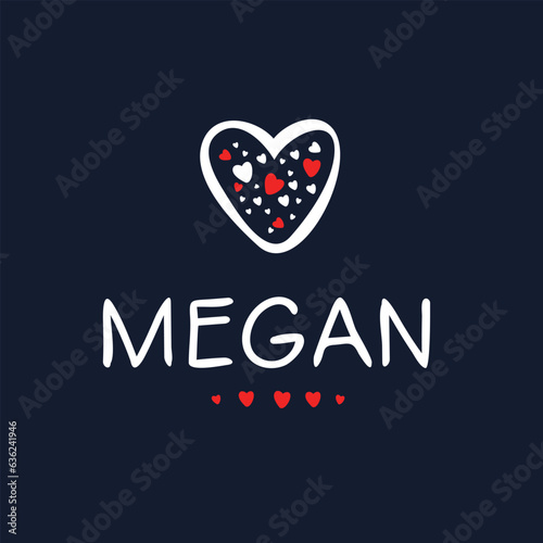 Creative (Megan) name, Vector illustration.