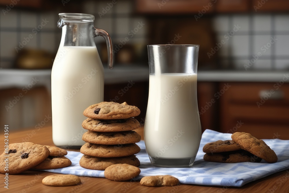 milk and cookies on kitchen milk and cookies on kitchen