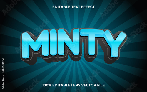 minty 3d text effect with fresh theme. typography for products tittle