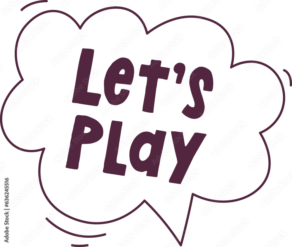 Let's Play Lettering Sticker