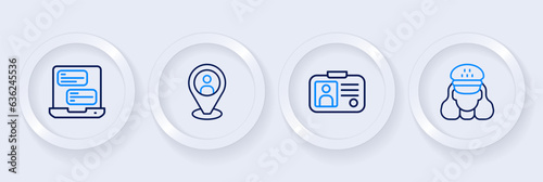 Set line Taxi driver, license, client and mobile app icon. Vector © Iryna