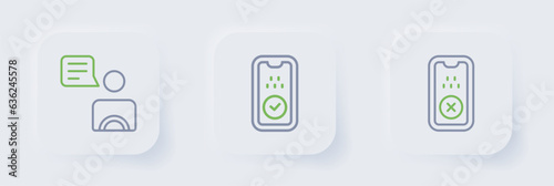 Set line Taxi mobile app, and driver icon. Vector