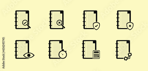 set of audit fill icon