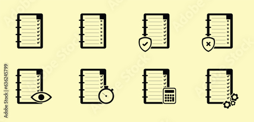 set of audit fill icon