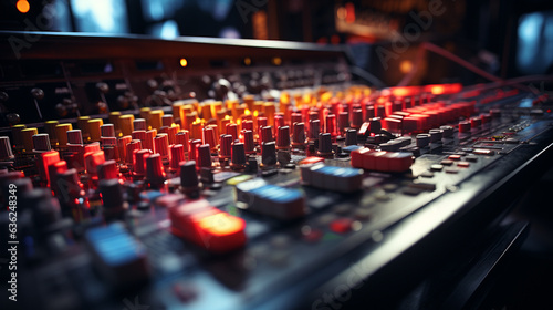 A sound mixing console.