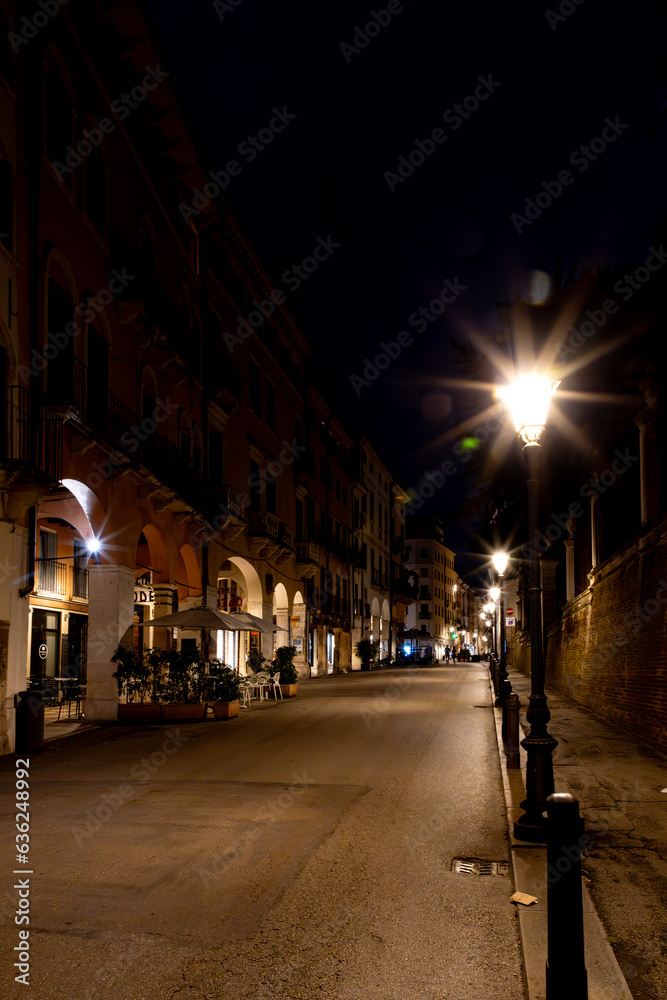 street at night italy vincenza