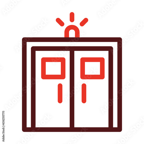ICU Room Thick Line Two Colors Icon Design