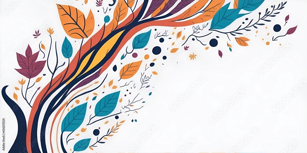 Fototapeta premium Abstract fall folliage concept background. AI generated illustration