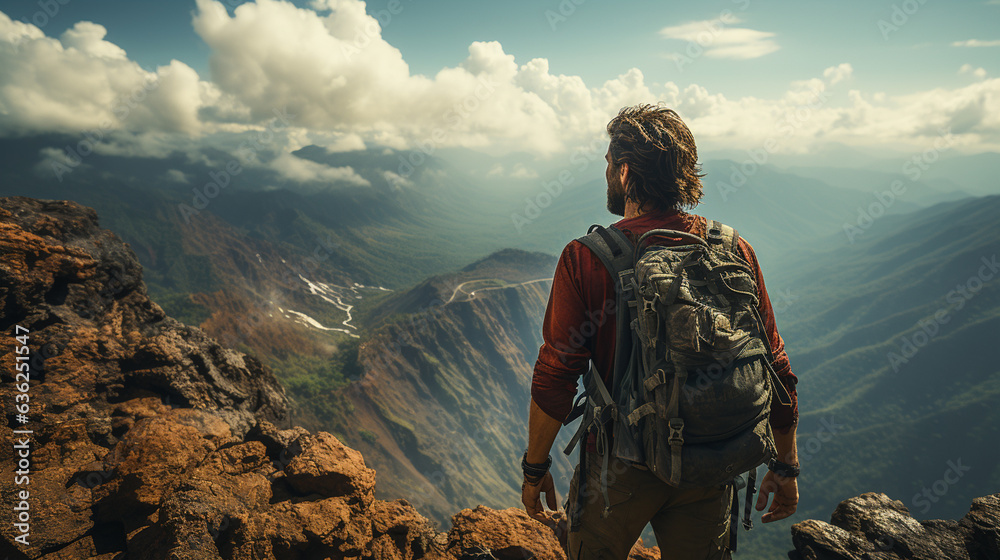 Male hiker. Male hiker.