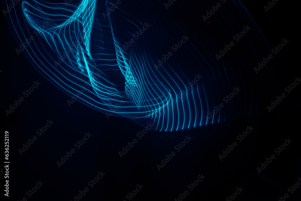 Abstract colored lines. Art made with light. Resource for designers.