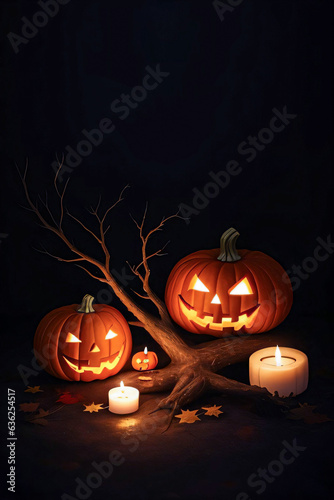 Halloween Poster With Pumpkin Background