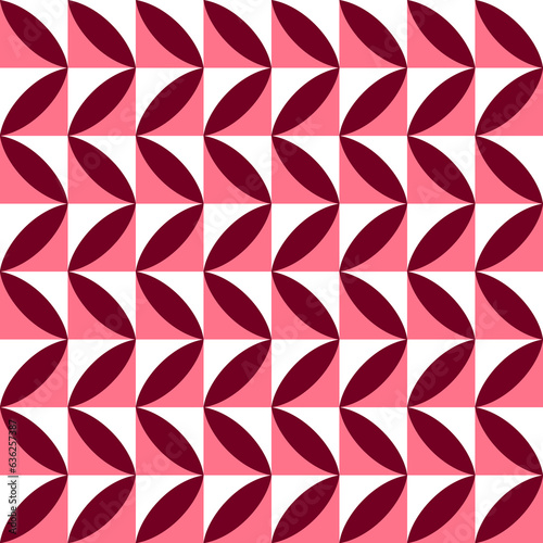 Seamless pattern with geometric motifs in three colors