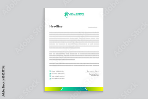 green shape letterhead design