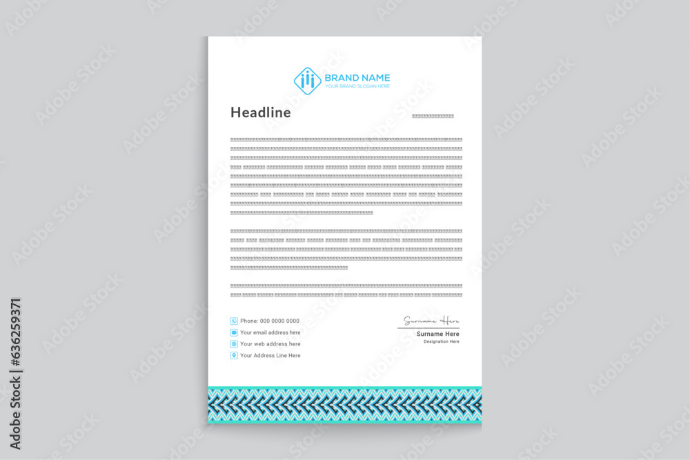 Blue elegant corporate letterhead design Blue elegant corporate letterhead design