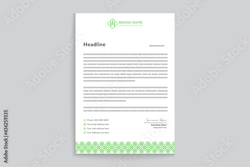 green shape letterhead design