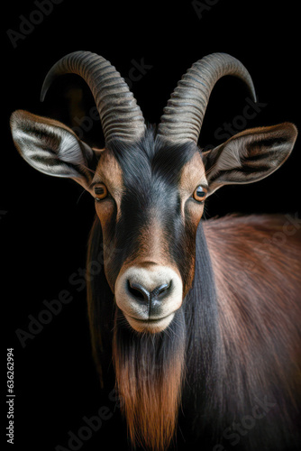 Close-up of a portrait of an antelope. Generative AI.