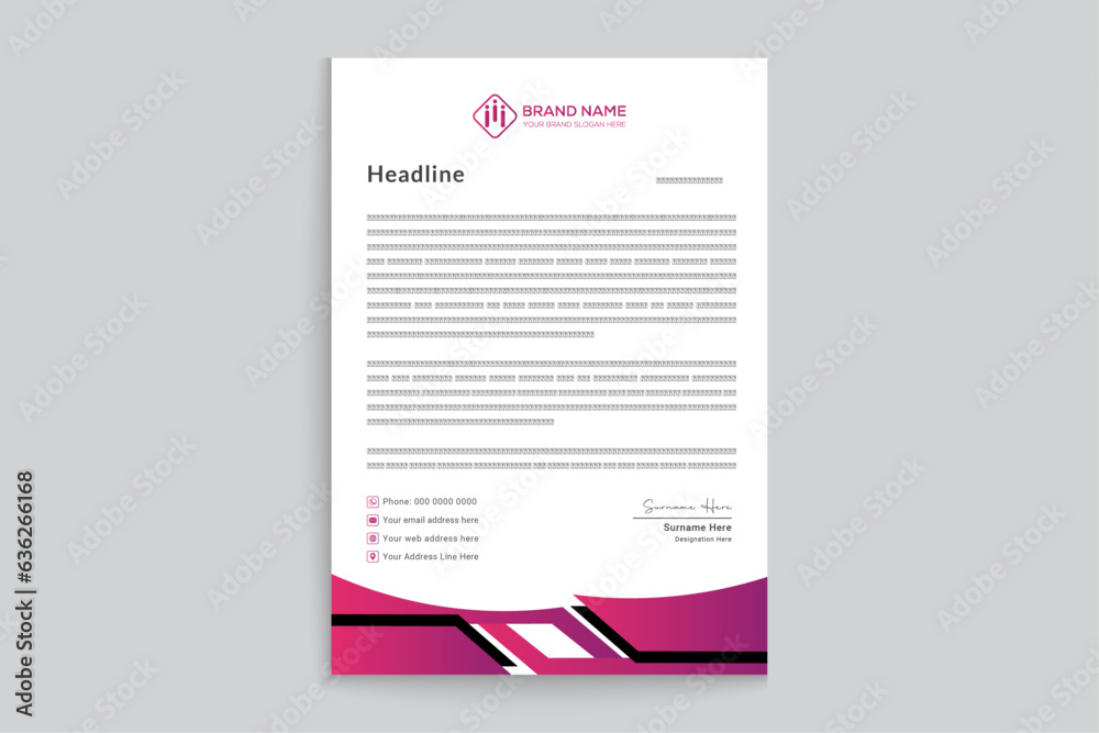 Creative and professional letterhead template Creative and professional letterhead template